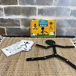 New Wooden Man Puzzle Toy Educational Ages 3+ focus hand eye coordination